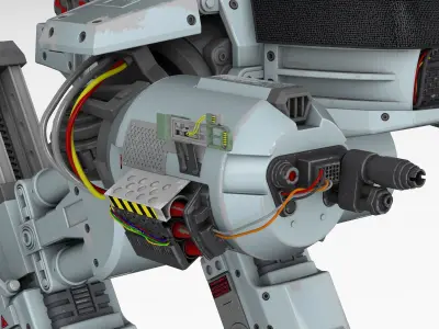 ED-209 two at - robots 3D model