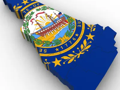 New Hampshire Political Map 3D model