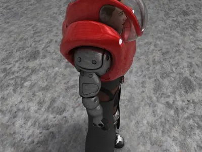 Futuristic Armored Biker Girl 3D model