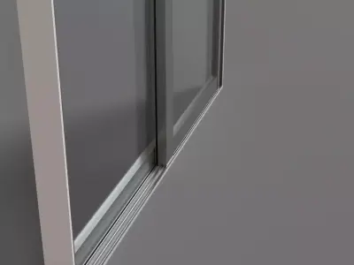 Double Panel Sliding Glass Window Low-poly 3D model