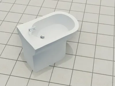 Bidet 3D model sink Low-poly 3D model