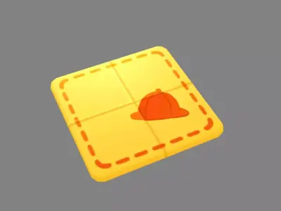 Cartoon  floor mats Low-poly 3D model