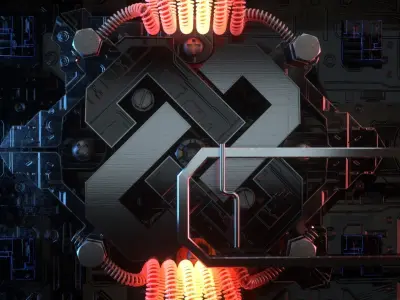 Metallic logo title 3D model