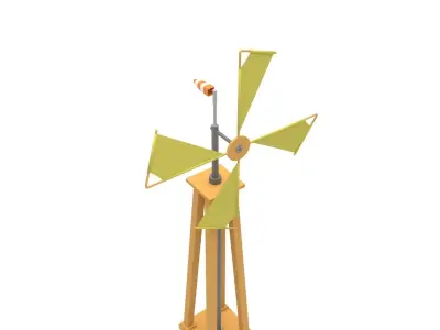 Rigged Windmill 3D model