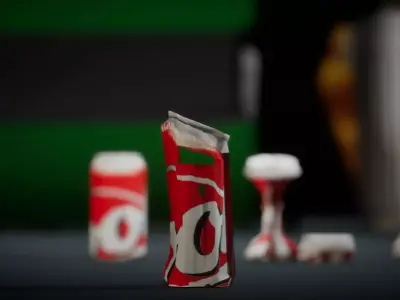 Realistic Crushed Soda Can - Unity Prefabs Included Low-poly 3D model