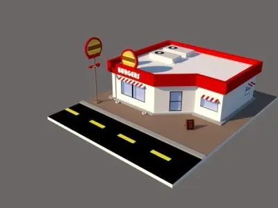 A burger  Low-poly 3D model