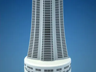 8 Skyscrapers 1 tall building 3D model