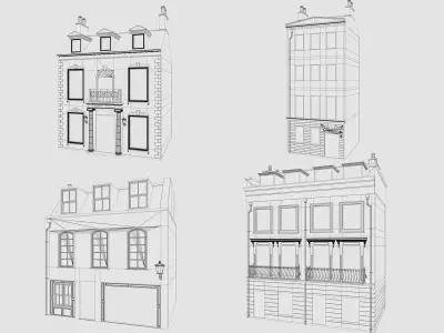 London houses 1 Low-poly 3D model