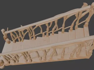 Gothic Halloween Staircase 3D model