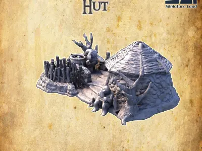 Troll Hut Tabletop Terrain 28MM  3D Print Model 3D print model