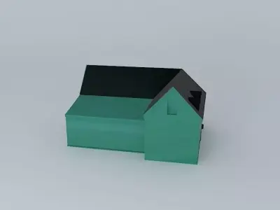 Cafe House Europe Low-poly 3D model