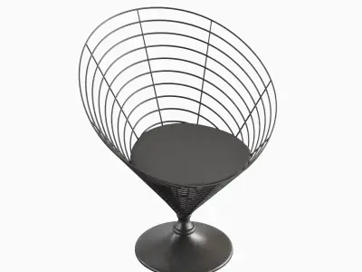 Wire Cone Chair 03 3D model