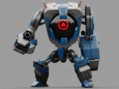 Combat Droid mecha rigged character 3D model