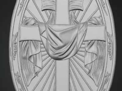 Sacred Cross Relief 3D Model 3D print model