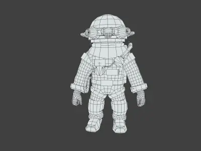 Human Astronaut  Low-poly 3D model