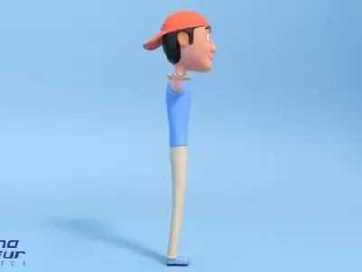 Teenager Boy 3D Character Low-poly 3D model