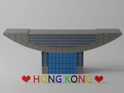 The Peak Tower Hong Kong Landmark 3D model