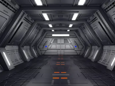 Sci Fi Corridor Spaceship Interior 3D model