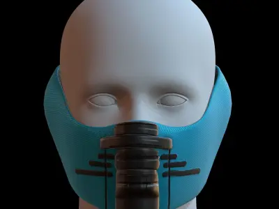 Gas mask helmet 3d model scifi Low-poly  Low-poly 3D model 144