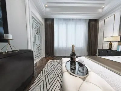 Modern European bedroom Vray 3Dmax model 3D model