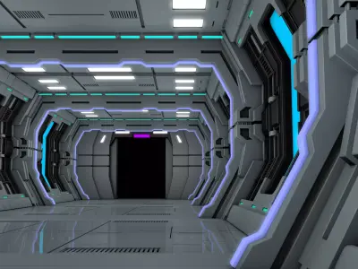 Sci Fi Corridor Station 3D model