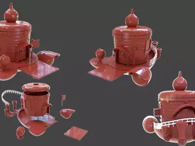 Mario Odyssey Ship Parts 3D print model