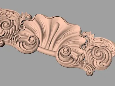 Door flower relief model STL format for CNC carving E459 3D model