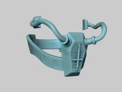 Steampunk Coffin Mask - SciFi Character Design Low-poly 3D model