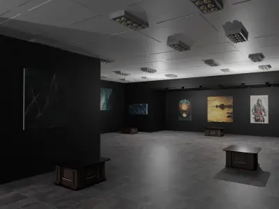 EXHIBITION HALL - art gallery Low-poly 3D model