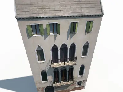 Apartment Building Facade 177 Low Poly Low-poly 3D model