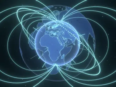 Animated Hologram Planet Earth No 4 Sci-Fi 3D Model Low-poly 3D model