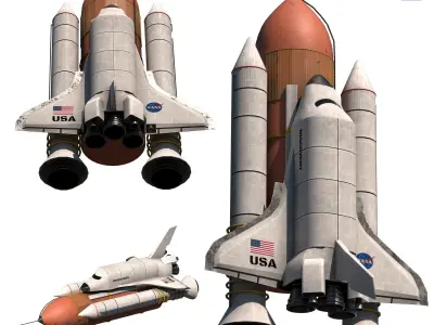 space shuttle Low-poly 3D model shop
