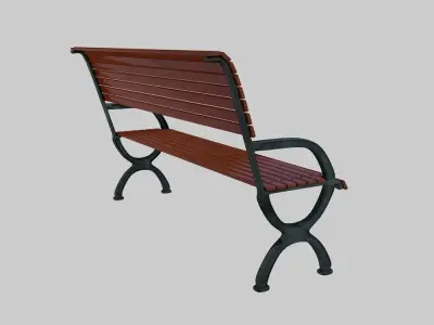 Street Bench 3D model 4