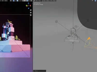 Ancient magic portal low poly 3D model