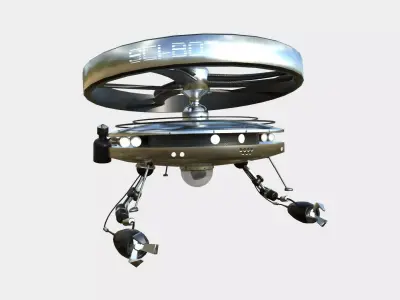 Flying Robot I08 Aluminum - SciFi Character Design Low-poly 3D model