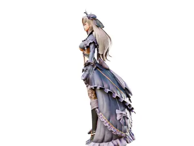 Beautiful woman Low-poly 3D model