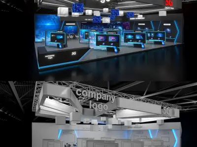 Exhibition stand model Collection  3D Model Pack