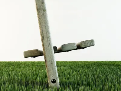 Concrete bench 3D model