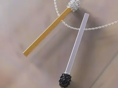 Matches pendant 4 different forms 3D print model