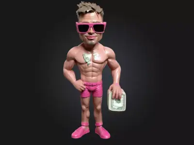 Fight Club Stylized 3D Printable Caricature Figure 3D print model