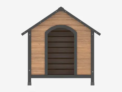 Outdoor Wooden Dog House 02 3D model