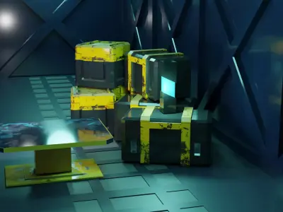 Low Poly Sci-Fi pack Low-poly 3D model