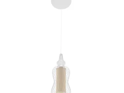 Ceiling Lamp with Wire Shade 02 3D model