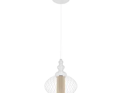 Ceiling Lamp with Wire Shade 03 3D model