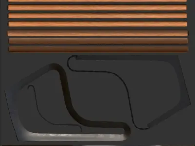 Street bench low poly pbr game ready Low-poly 3D model buy