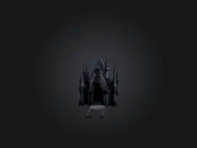 Realistic Vampire Castle Model Low-poly 3D model
