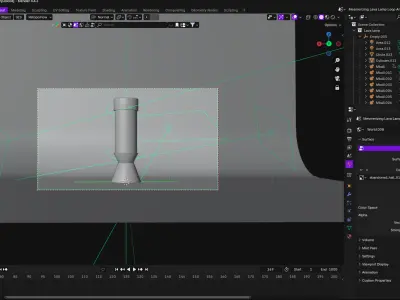 Lava Lamp Retro 3D Render Low-poly 3D model