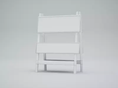 Construction Barrier Realistic Low-Poly Low-poly 3D model