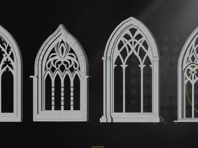 25 Gothic Window Vol1 Low-poly 3D model