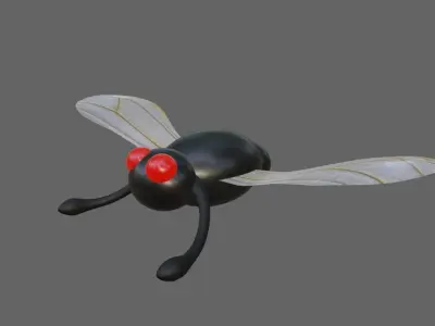 Alien Little Mosquito Low-poly 3D model